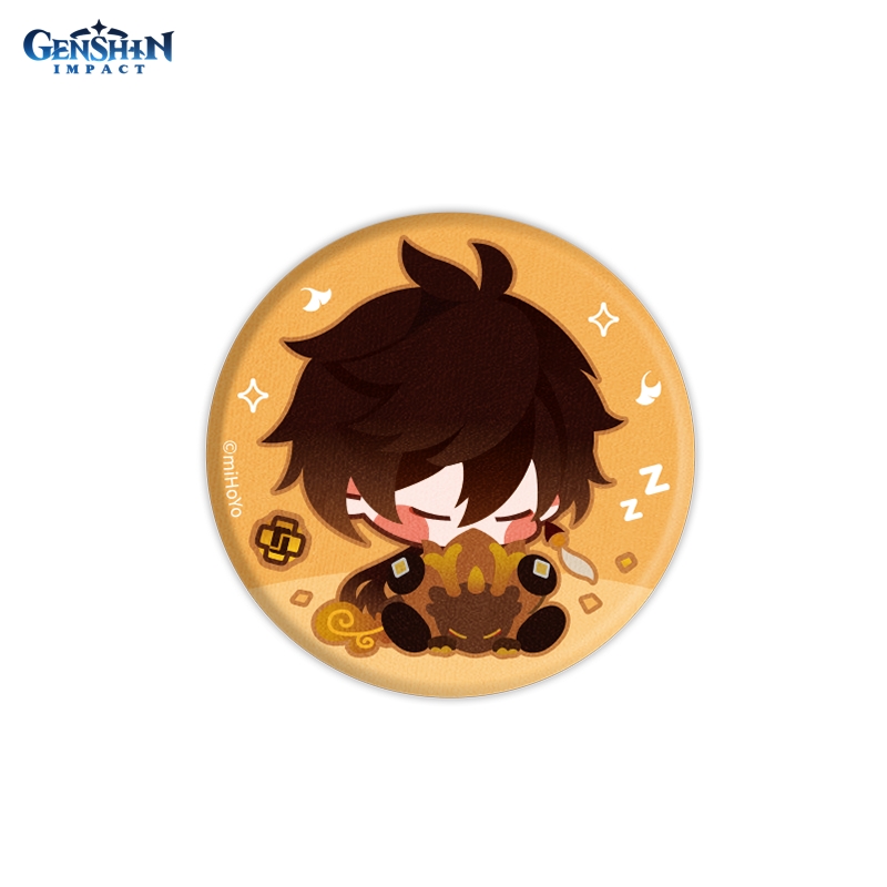 Значок miHoYo Genshin Impact GEN147 Chibi Character Cloth Badge Geo Archon Zhongli