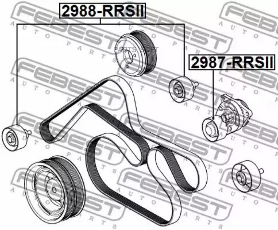 

FEBECT 2988RRSII 2988-RRSII_ролик направляющий!\ Land Rover Range Rover Sport 3.6TD V8 05>