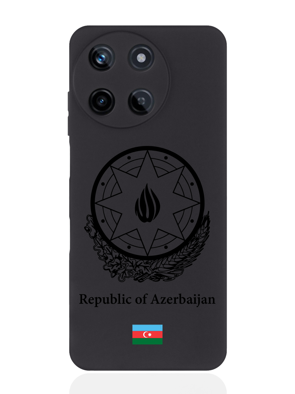 

чехол SignumCase для Realme 11 5G Черный лаковый Герб Азербайджана, Золотистый;черный, Realme 11 5G
