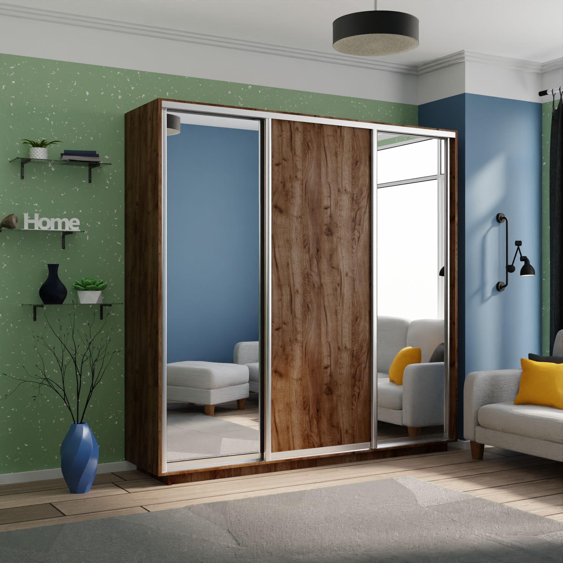 

Шкаф-купеЕ1 Экспресс Зеркало/ДСП/Зеркало 240х45х240, Крафт табачный, Коричневый, Зеркало/ДСП/Зеркало