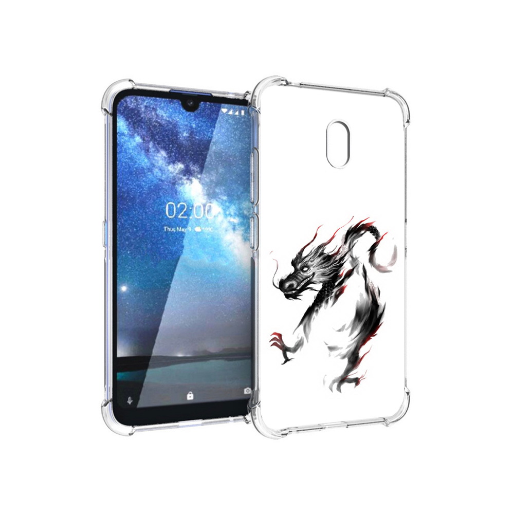 

Чехол MyPads Tocco для Nokia 2.2 черный дракон (PT134721.103.690), Прозрачный, Tocco