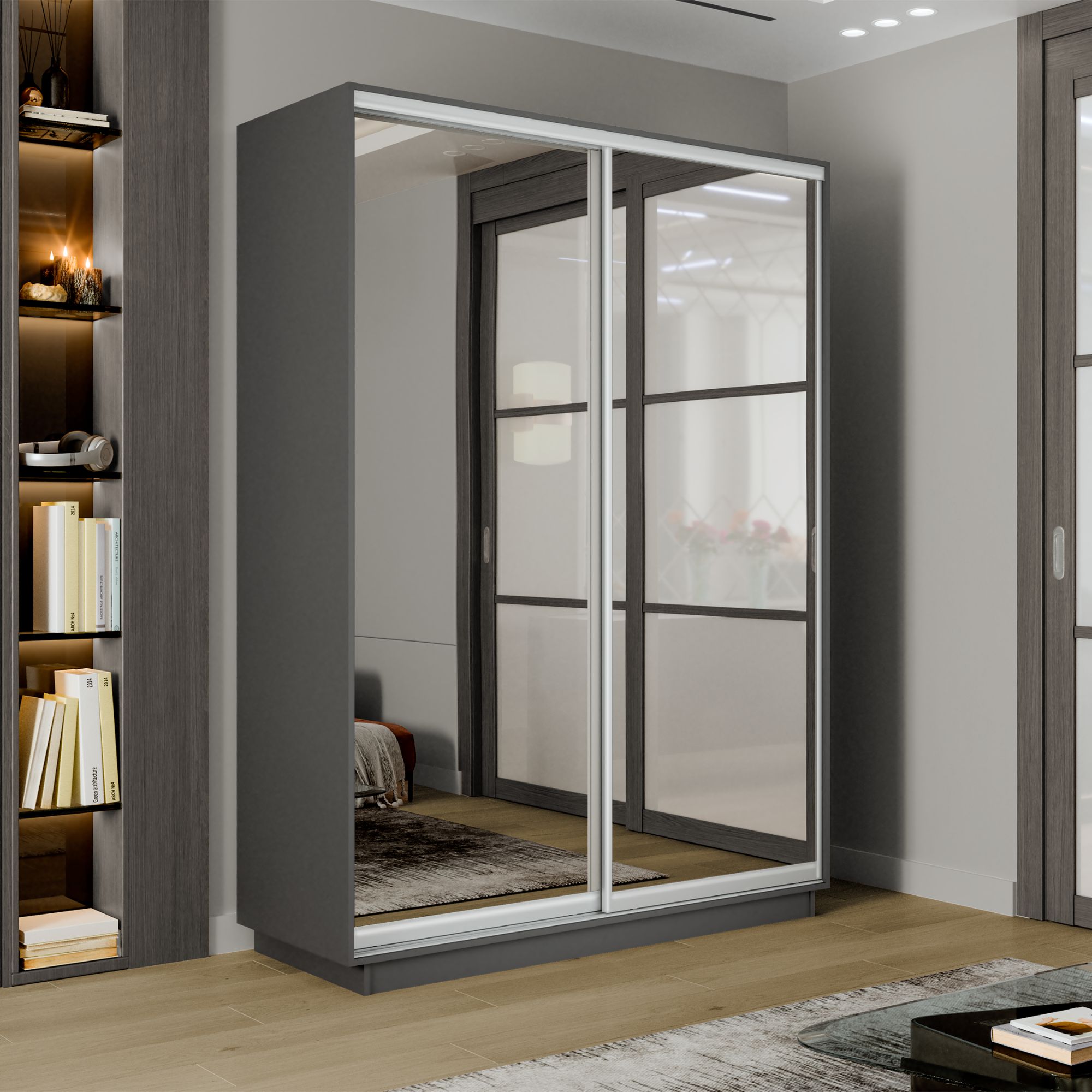 Шкаф-купе Е1 Экспресс Экспенс 120х60х240, Серый диамант