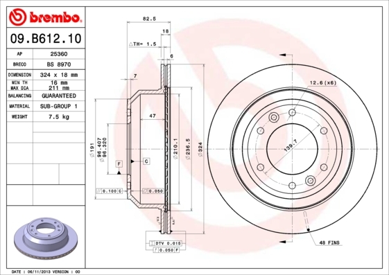 

Тормозной диск brembo задний для Hyundai H-1 2008- 09b61210