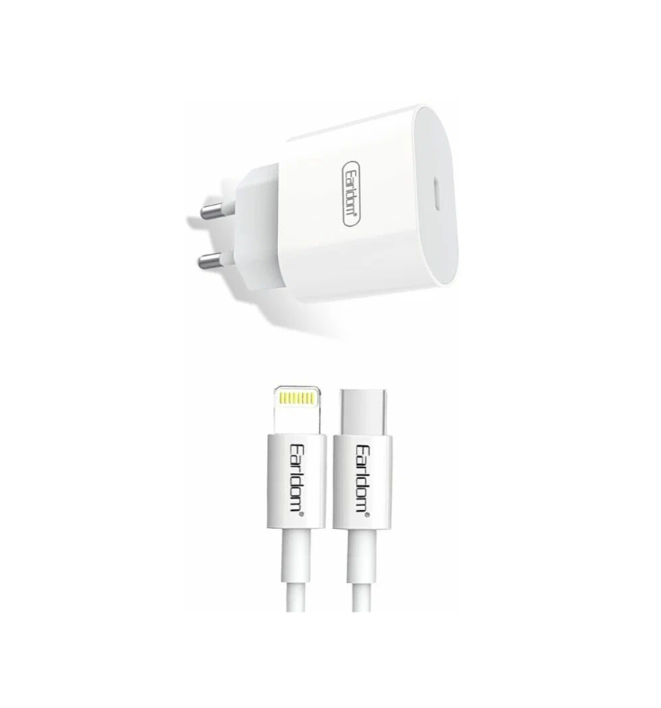 

Сетевое зарядное устройство Earldom ES-EU4I PD 20W + USB-C кабель Lightning 8-pin, 1м