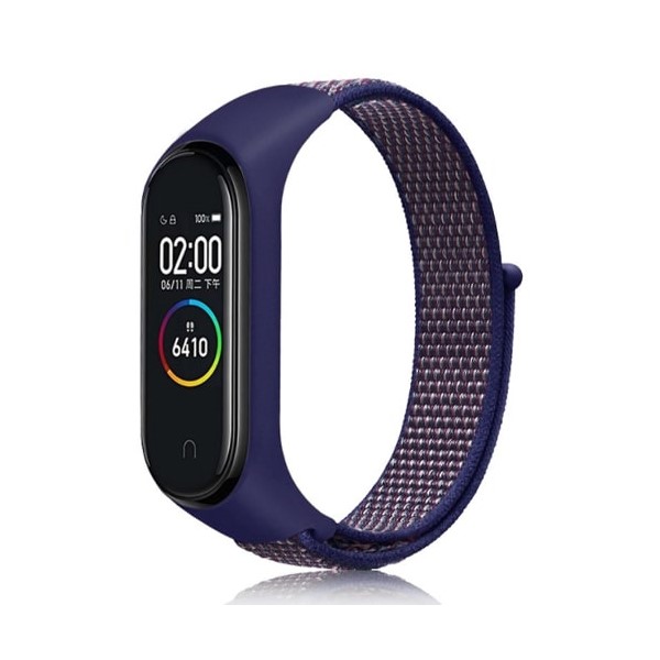 

Ремешок для браслета Xiaomi Mi Band 5, нейлоновый синий
