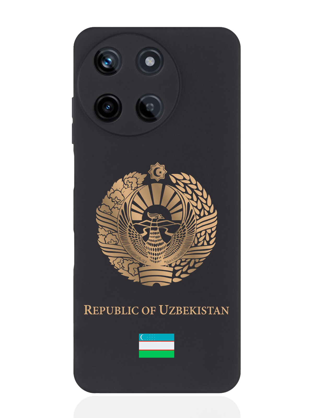 

чехол SignumCase для Realme 11 5G Золотой Герб Узбекистана, Золотистый;черный, Realme 11 5G