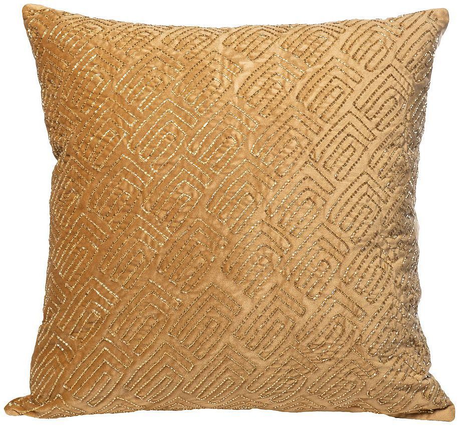 фото Подушка с бисером плетенка (золото) размер: 4545 см garda decor