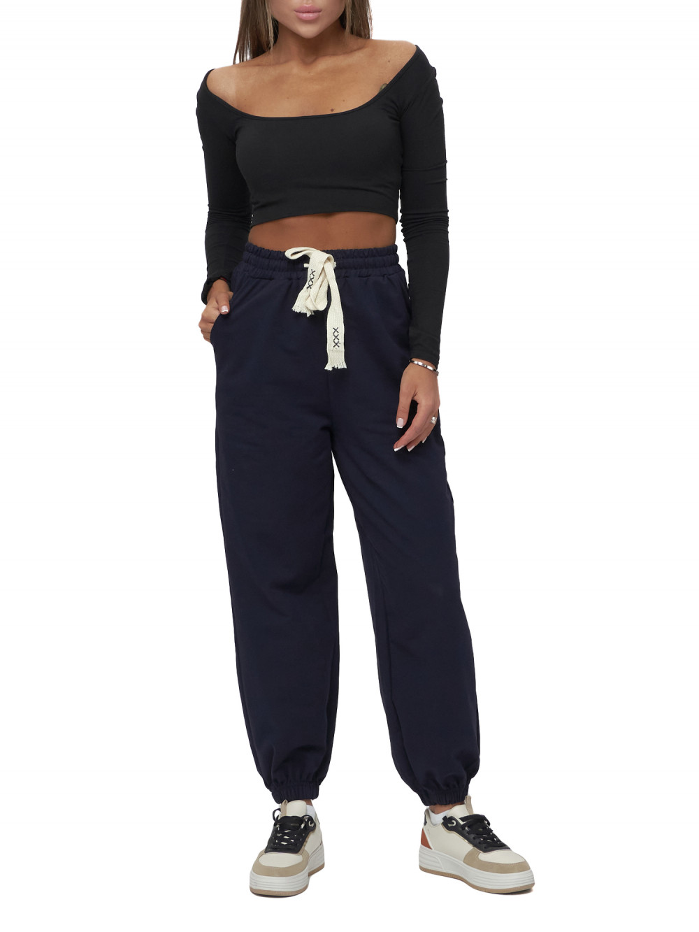 

Брюки женские NoBrand AD400 синие 50 RU, Синий, AD400