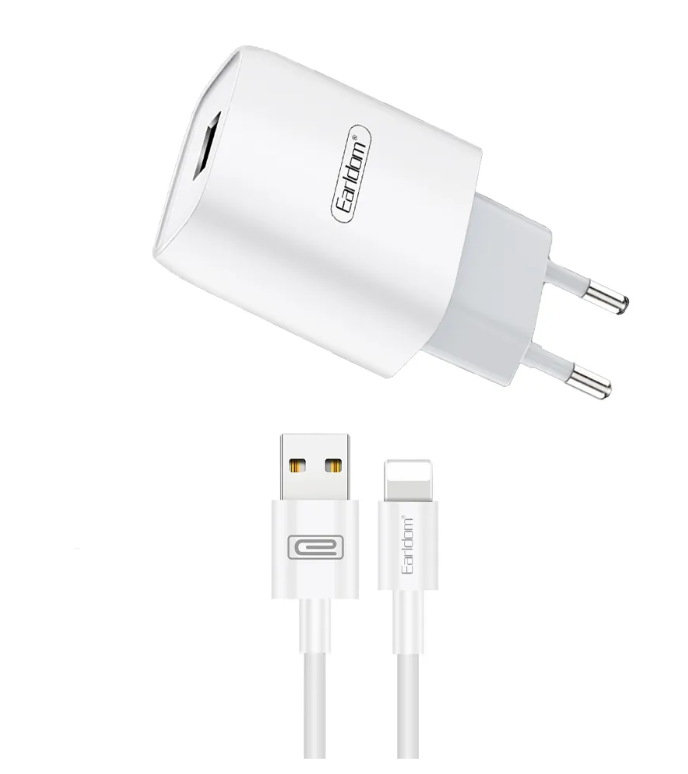 

Сетевое зарядное устройство Earldom ES-197I 1xUSB, 2.1A + кабель Lightning 8-pin, 1м