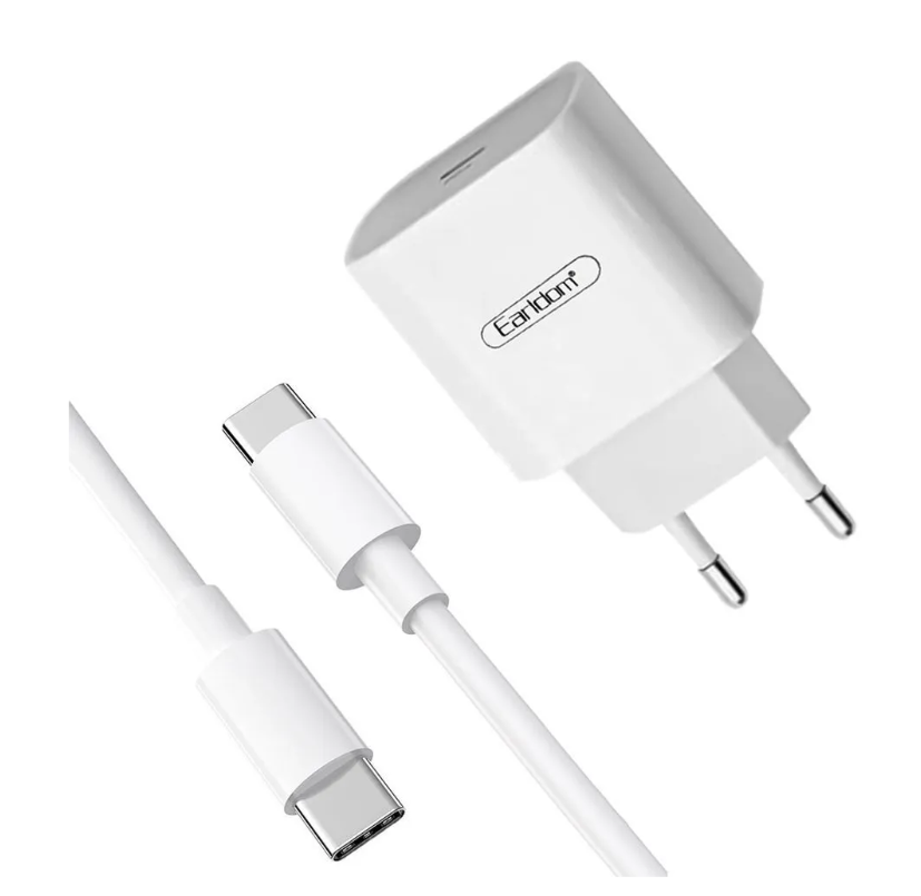 

Сетевое зарядное устройство Earldom ES-KC23C PD 18W + USB-C кабель Type-C, 1м (белый)