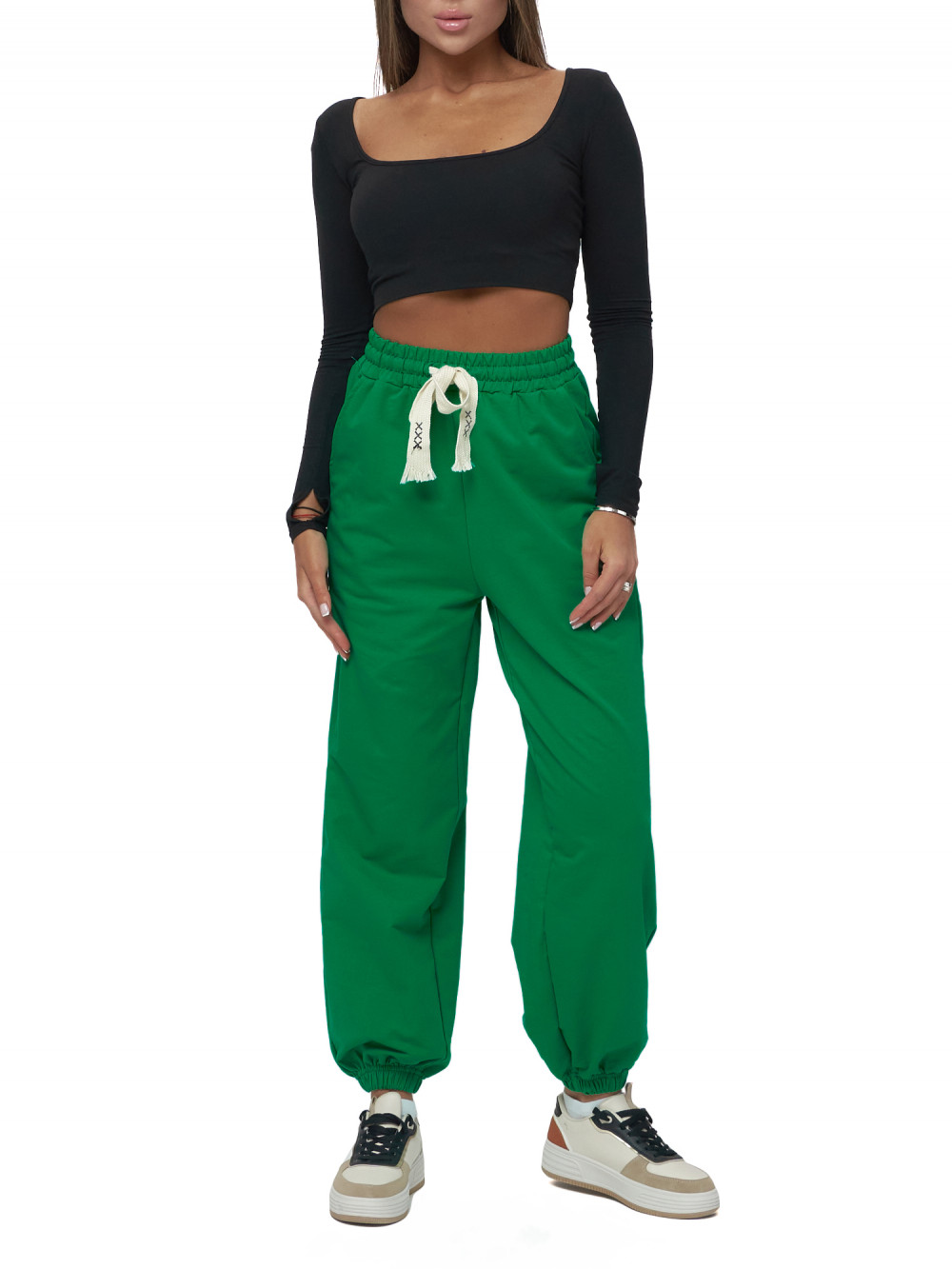 

Брюки женские NoBrand AD400 зеленые 48 RU, AD400