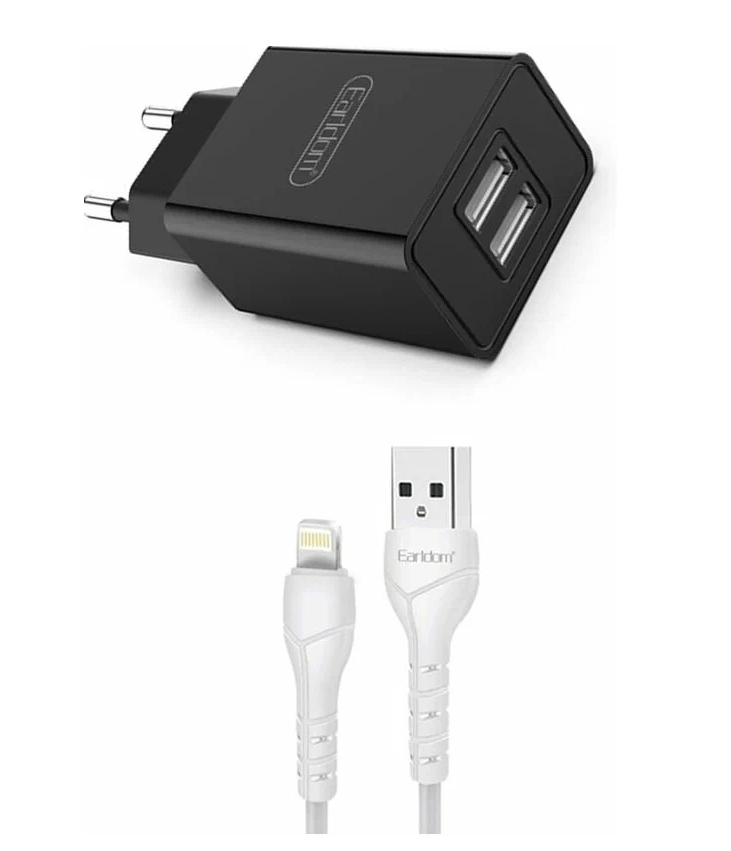 

Сетевое зарядное устройство Earldom ES-194I 2xUSB, 2.1A + кабель Lightning 8-pin, 1м