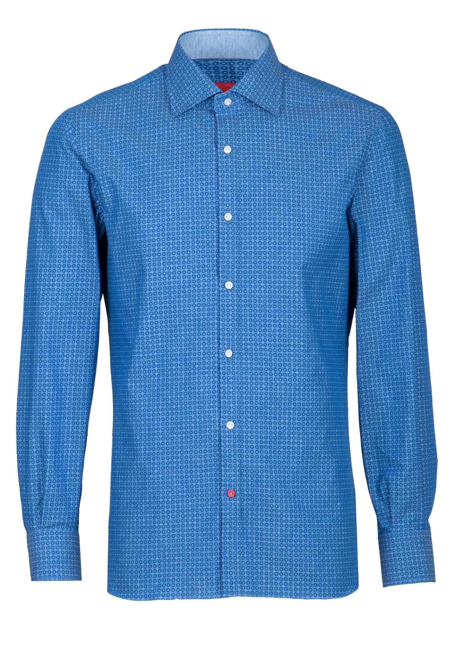 Рубашка мужская ISAIA 100667 голубая 40