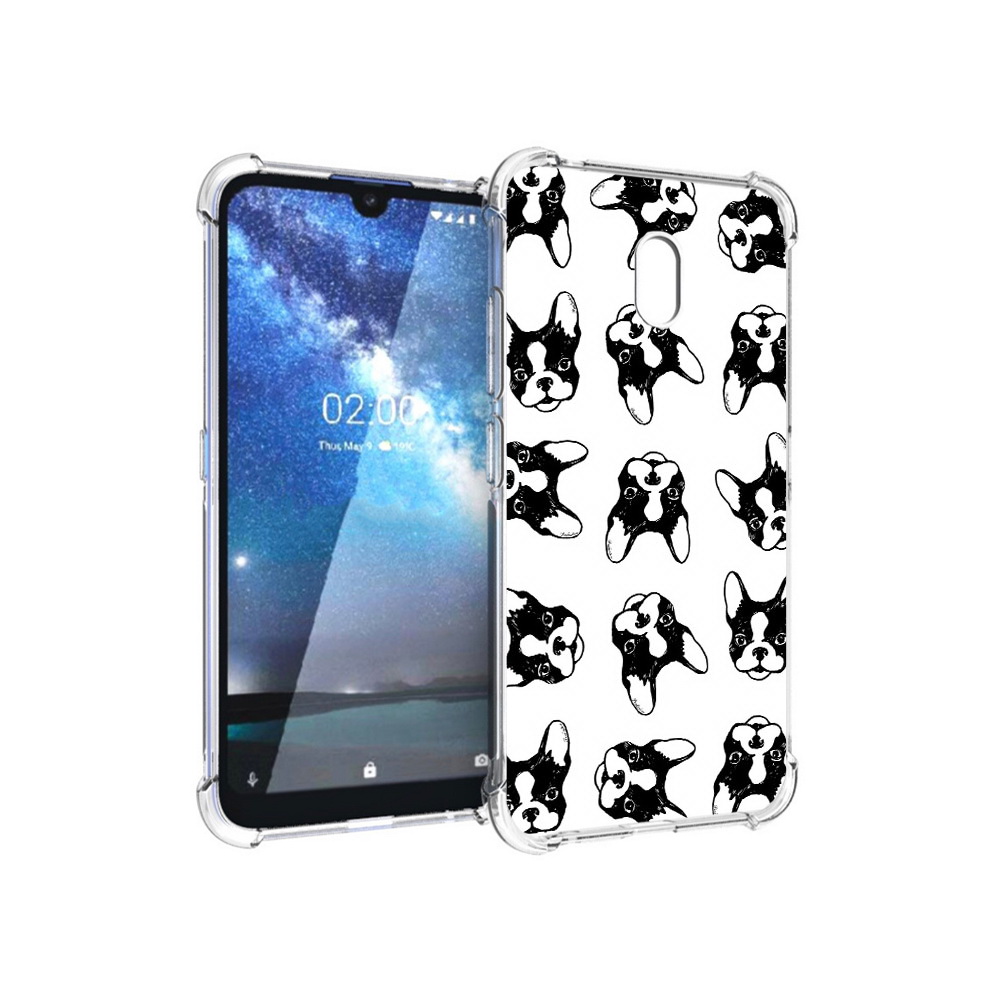 

Чехол MyPads Tocco для Nokia 2.2 черно белые собачки (PT134721.103.683), Прозрачный, Tocco