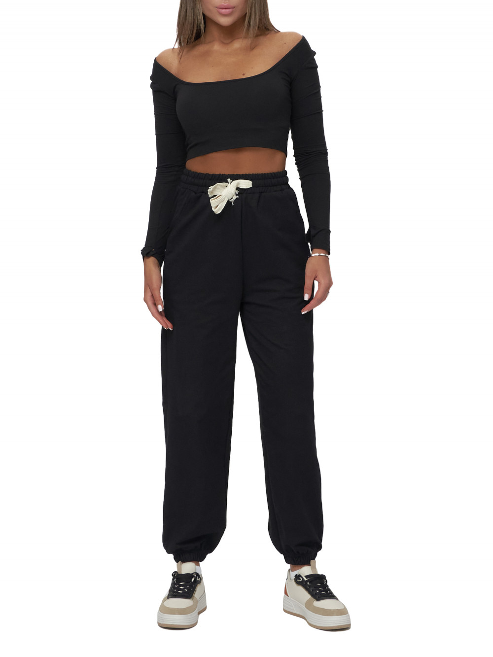 

Брюки женские NoBrand AD400 черные 46 RU, Черный, AD400