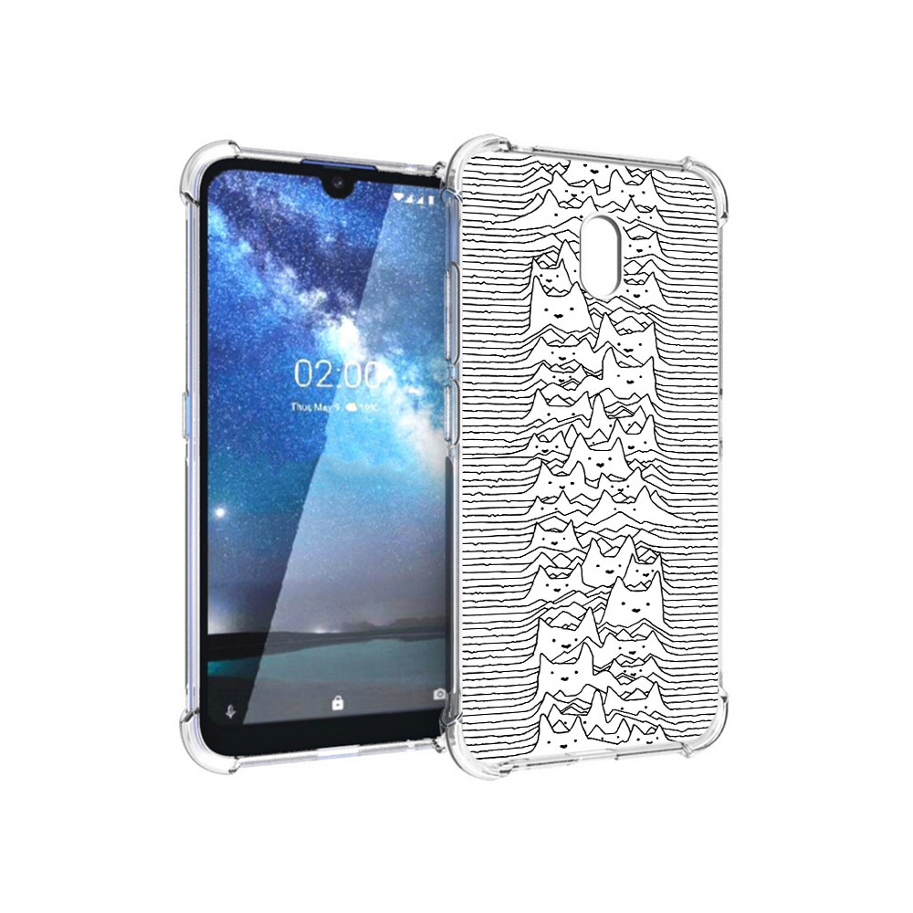 

Чехол MyPads Tocco для Nokia 2.2 черно белые коты 3D (PT134721.103.682), Прозрачный, Tocco