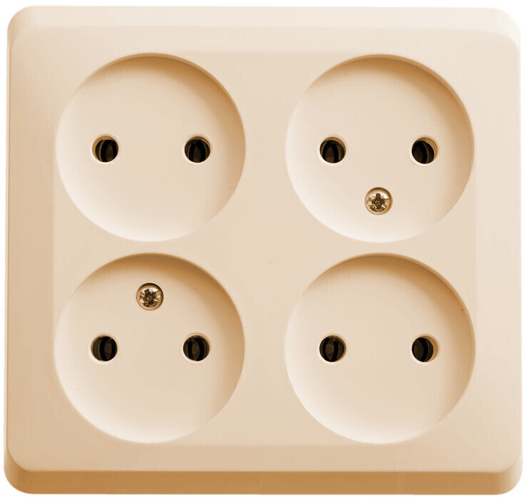 

Розетка четверная б/з Systeme Electric кремовая 2шт PA16-205K.2, Бежевый