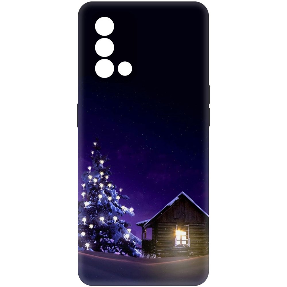 

Чехол-накладка Софт Зимний домик для Oppo A74, Черный