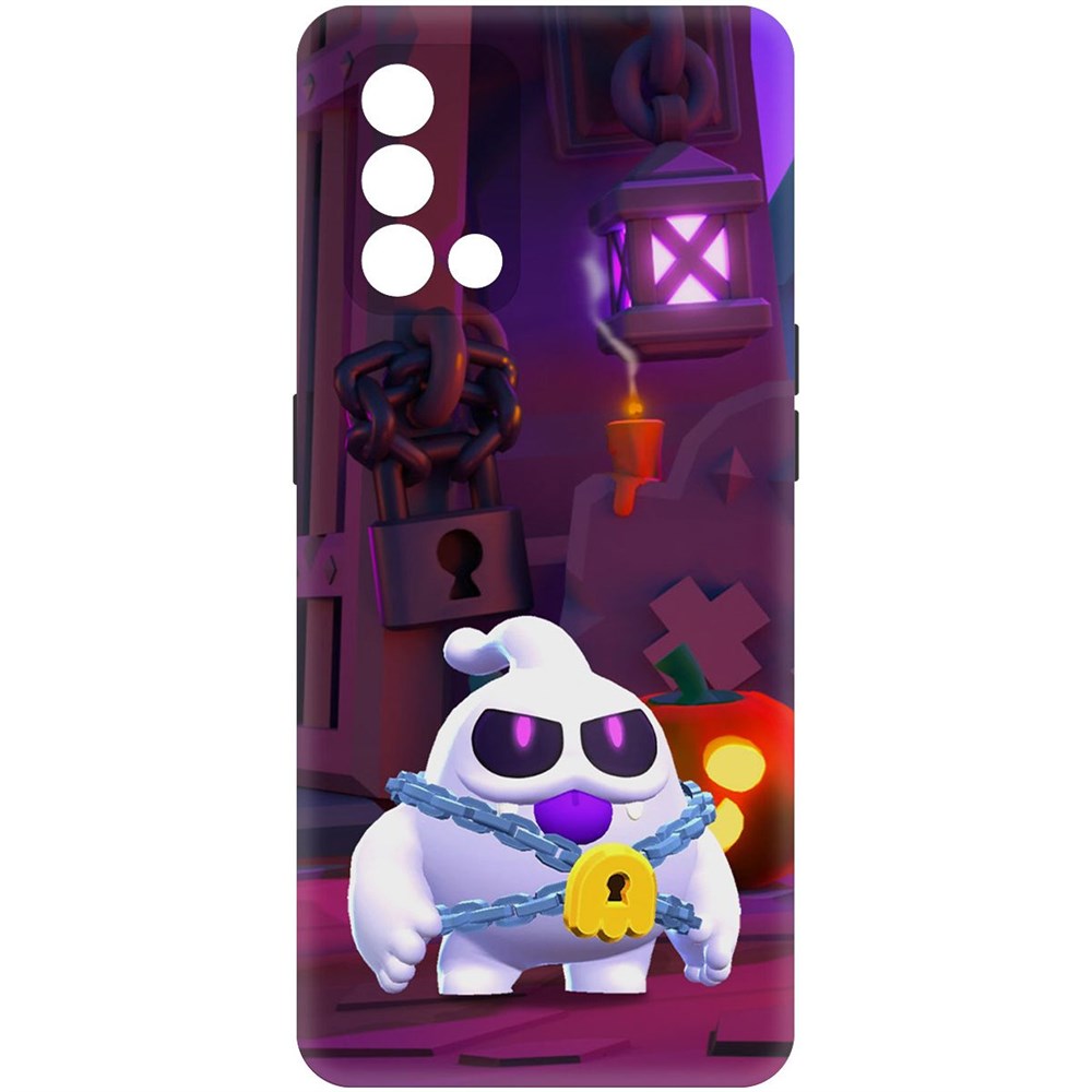 

Чехол-накладка Софт Brawl Stars - Призрак Скуик для Oppo A74, Черный