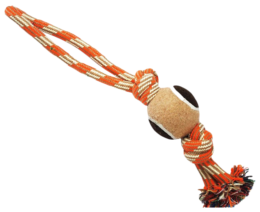 Игрушка для собак N1 Грейфер, веревка с мячом и двумя узлами, 38 см