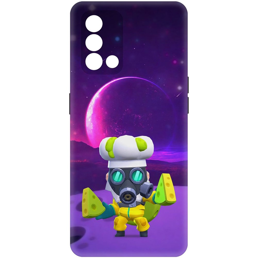 

Чехол-накладка Софт Brawl Stars - Майк с плесенью для Oppo A74, Черный
