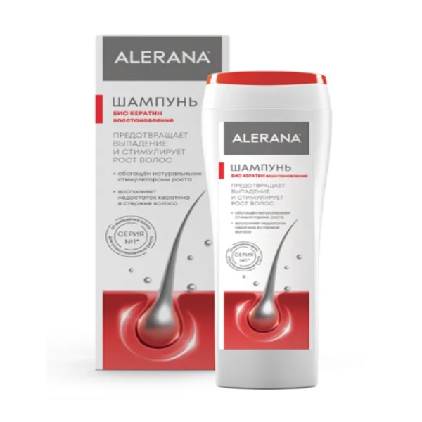Бессульфатный шампунь ALERANA с био-кератином для восстановления и роста волос, 250 мл