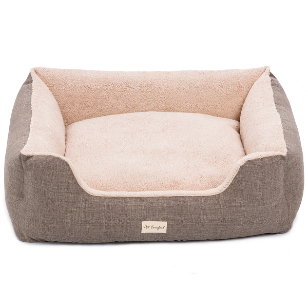 фото Лежанка для собак pet comfort echo varro мелких и средних пород, коричневая, 65х80 см