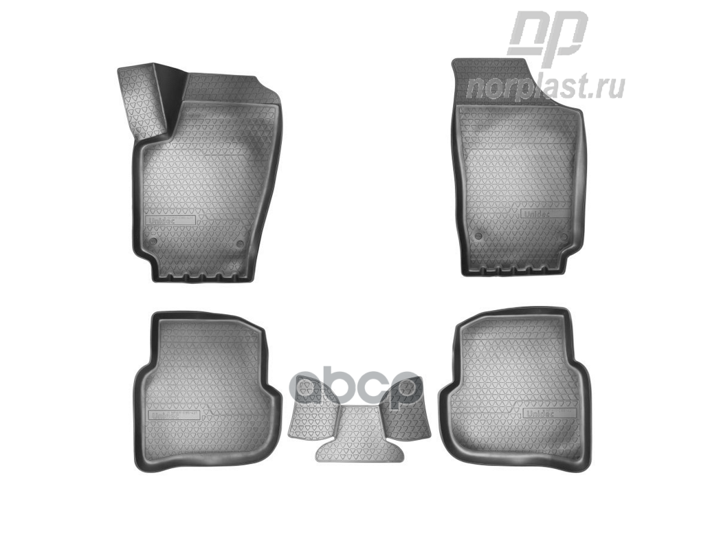 фото Коврики в салон полиуретан norplast vw polo sedan 2010- /3d черный комплект npa11-c95-421