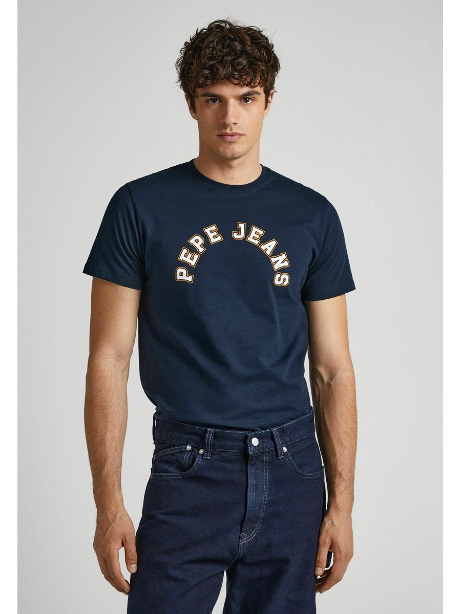 

Футболка мужская Pepe Jeans PE122O0JU синяя S, Синий, PE122O0JU