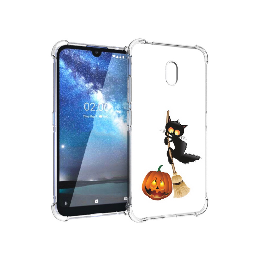 

Чехол MyPads Tocco для Nokia 2.2 хэлуинский котик (PT134721.103.667), Прозрачный, Tocco