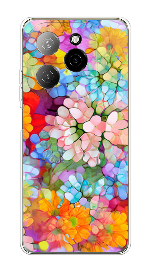 

Чехол на Tecno Spark 20 Pro 5G "Цветы витраж", Оранжевый;розовый;голубой, 305750-1