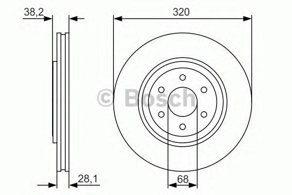 

Тормозной диск Bosch передний для Nissan Navara, Pathfinder 2005- 0986479s35