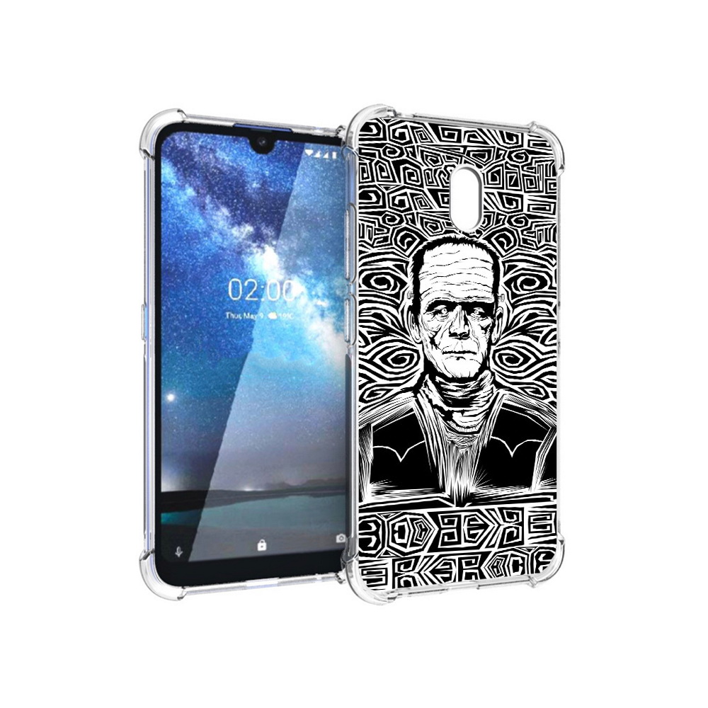 

Чехол MyPads Tocco для Nokia 2.2 франкенштейн черно белый (PT134721.103.661), Прозрачный, Tocco