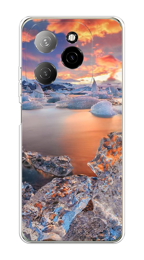 

Чехол на Tecno Spark 20 Pro 5G "Ледники", Синий;оранжевый, 305750-1