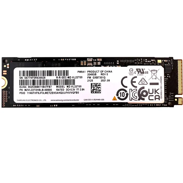 

SSD накопитель Samsung PM9A1 M.2 2280 2 ТБ (MZVL22T0HBLB), PM9A1
