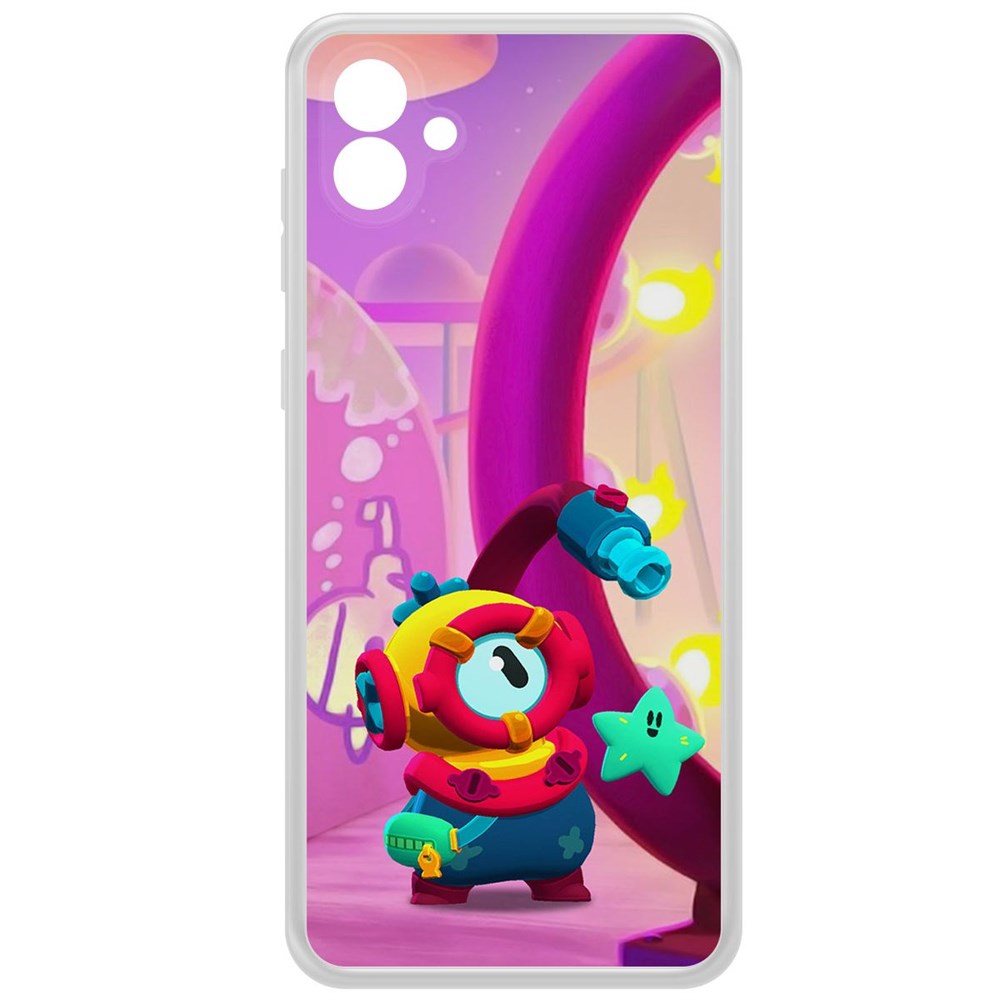 

Чехол-накладка Brawl Stars-Отис для Samsung Galaxy A04e (A042), Прозрачный