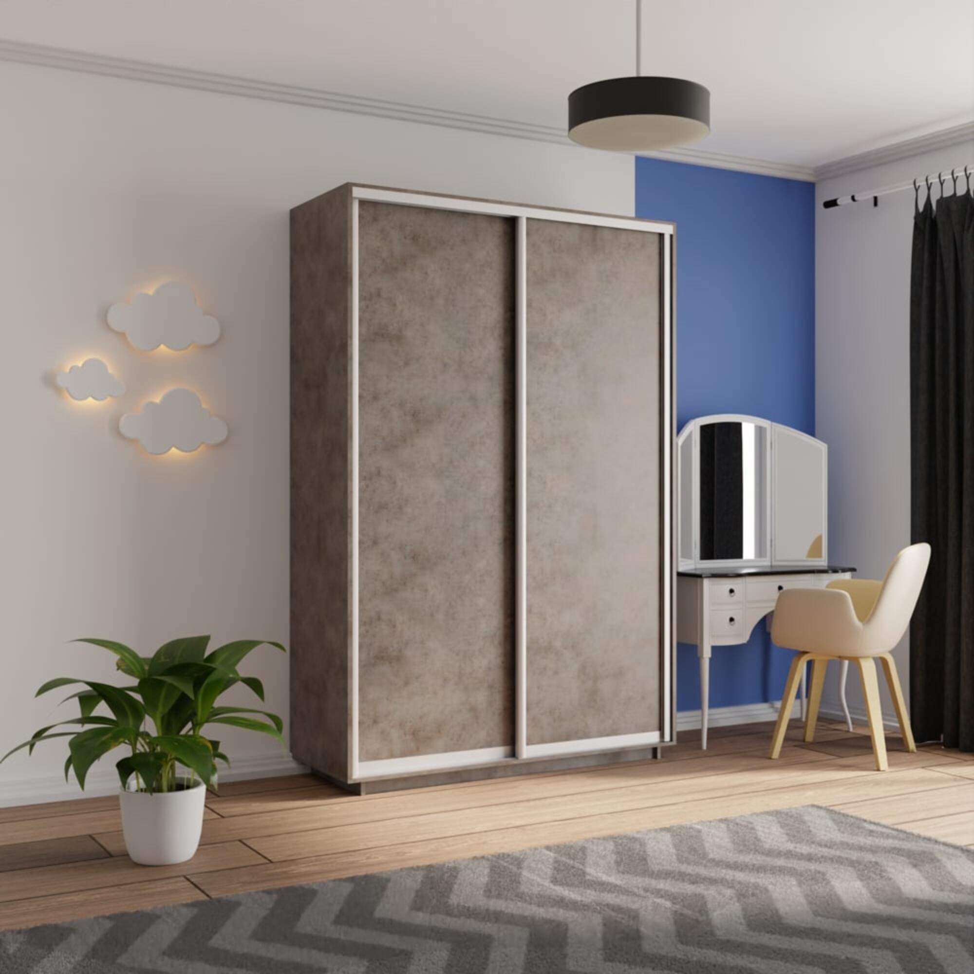 Шкаф-купе Е1 Экспресс Элемент 160х60х240, Бетон