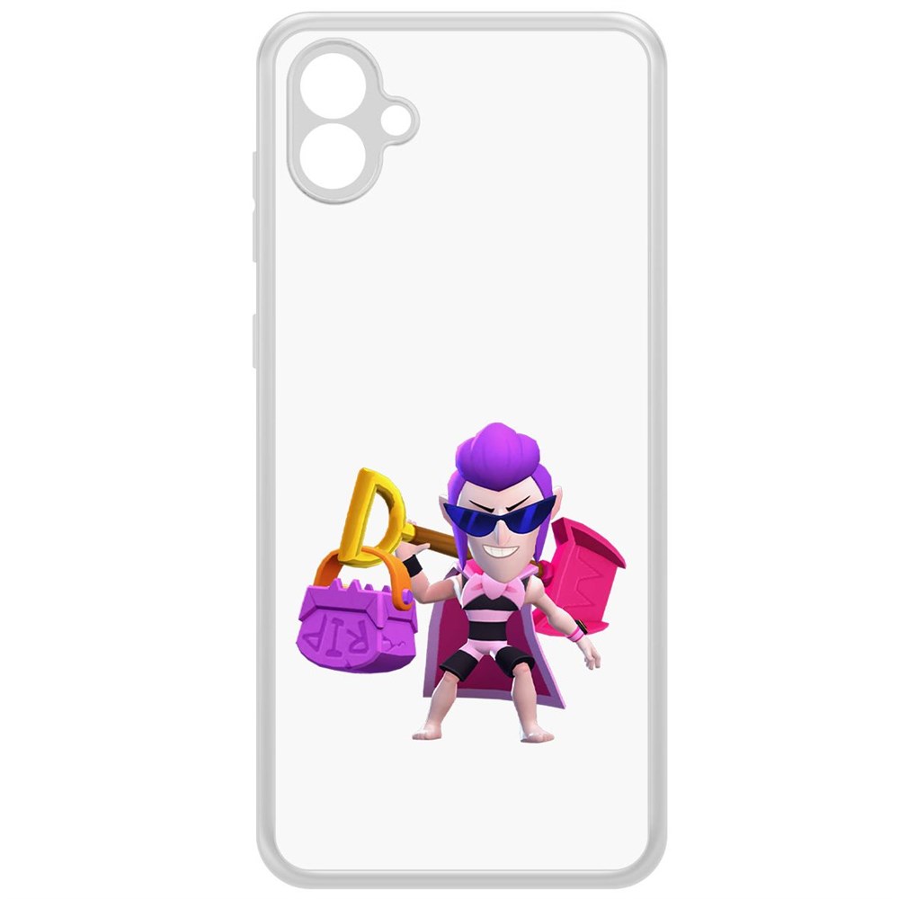 

Чехол-накладка Brawl Stars-Пляжный Мортис для Samsung Galaxy A04e (A042), Прозрачный