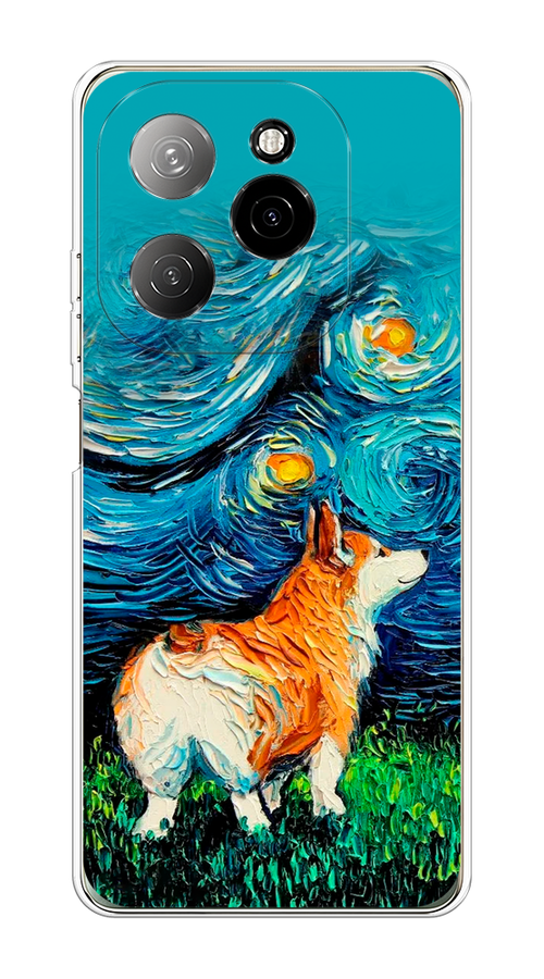 

Чехол на Tecno Spark 20 Pro 5G "Корги звёздная ночь", Коричневый;белый;зеленый, 305750-1