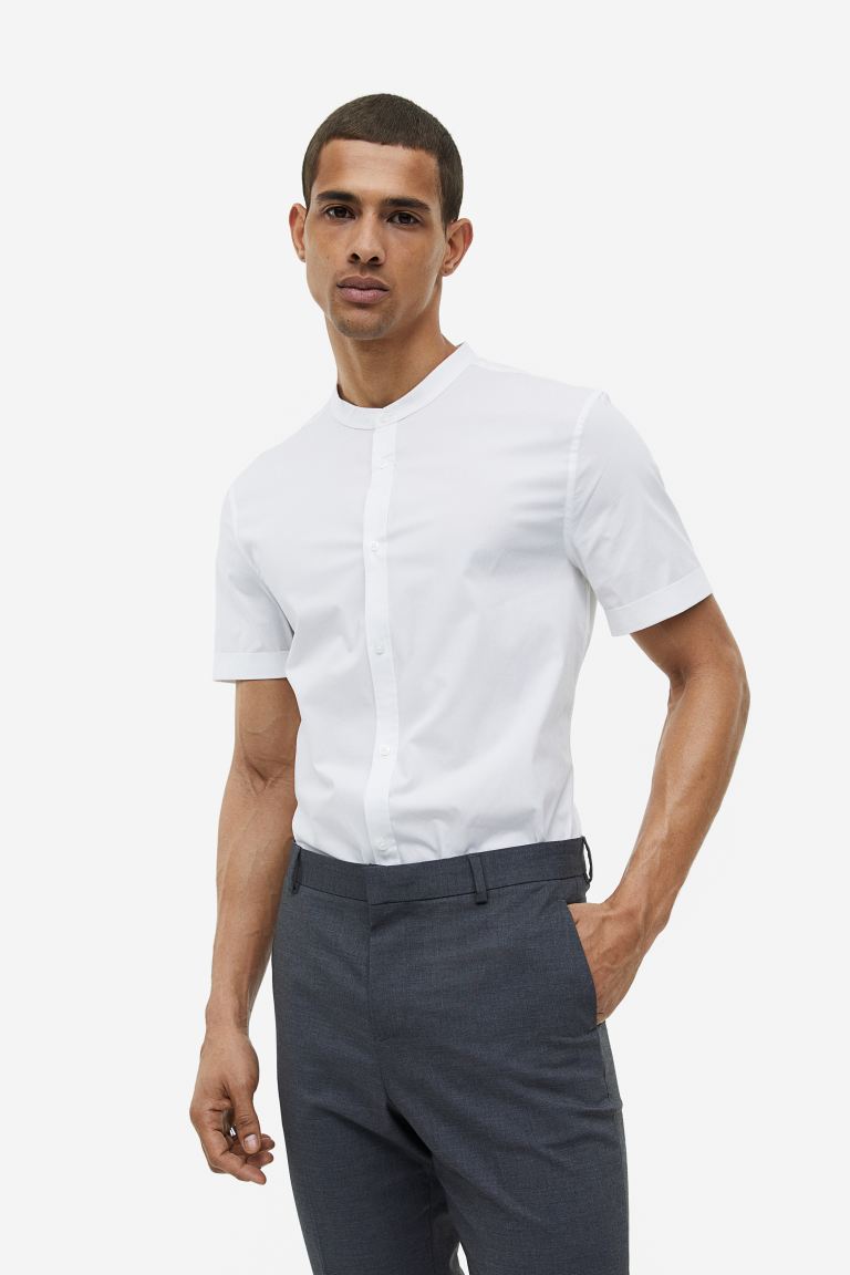 

Рубашка мужская H&M 0735094002 белая XL (доставка из-за рубежа), 0735094002