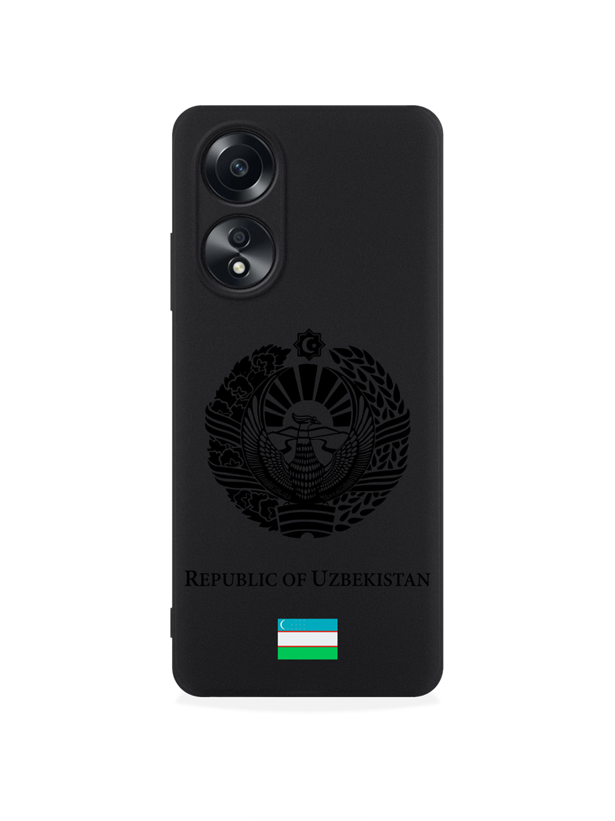 

чехол SignumCase для Oppo A58 4G Черный лаковый Герб Узбекистана, Oppo A58 4G