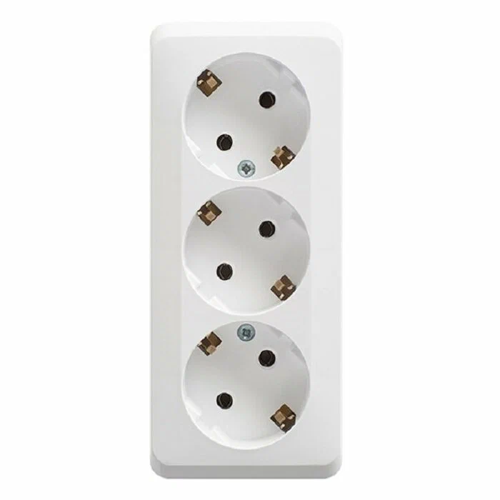 

Розетка тройная наружная Schneider Electric 4шт PA16-012B.4, Белый