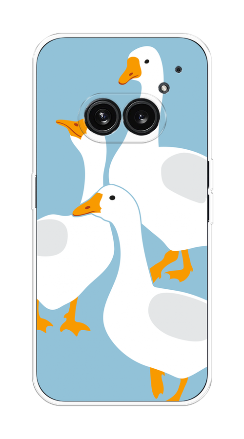 

Чехол на Nothing Phone 2a "Гусиное трио", Голубой;белый;серый;желтый, 3300350-1