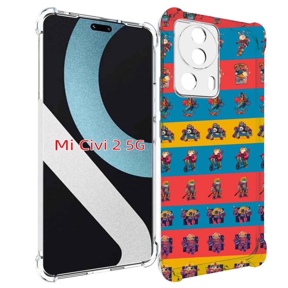 

Чехол MyPads много стикеров для Xiaomi Civi 2, Прозрачный, Tocco