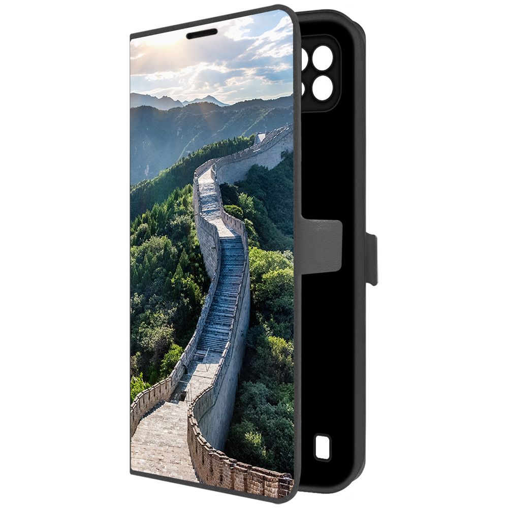 

Чехол-книжка Krutoff Eco Book для Realme C21 Китай, Великая Стена (черный)