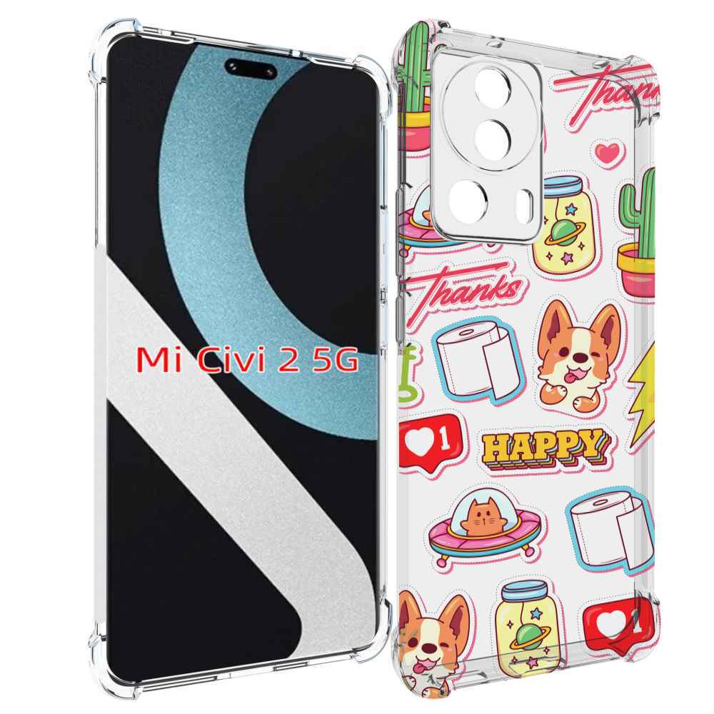 

Чехол MyPads милые-стикеры-корги для Xiaomi Civi 2, Прозрачный, Tocco