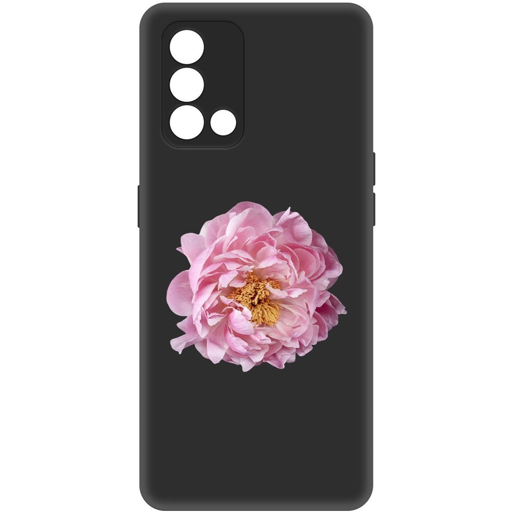 

Чехол-накладка Софт Розовый пион для Oppo A74, Черный