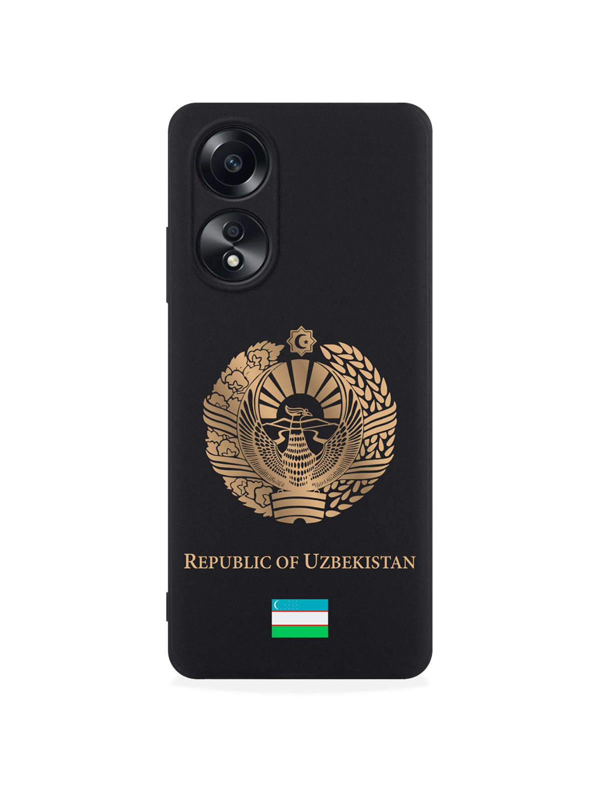 

чехол SignumCase для Oppo A58 4G Золотой Герб Узбекистана, Золотистый;черный, Oppo A58 4G
