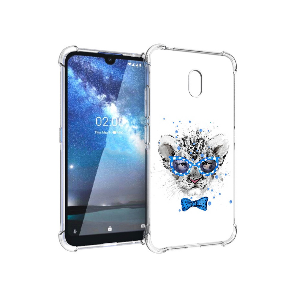 

Чехол MyPads Tocco для Nokia 2.2 тигренок с бабочкой (PT134721.103.642), Прозрачный, Tocco