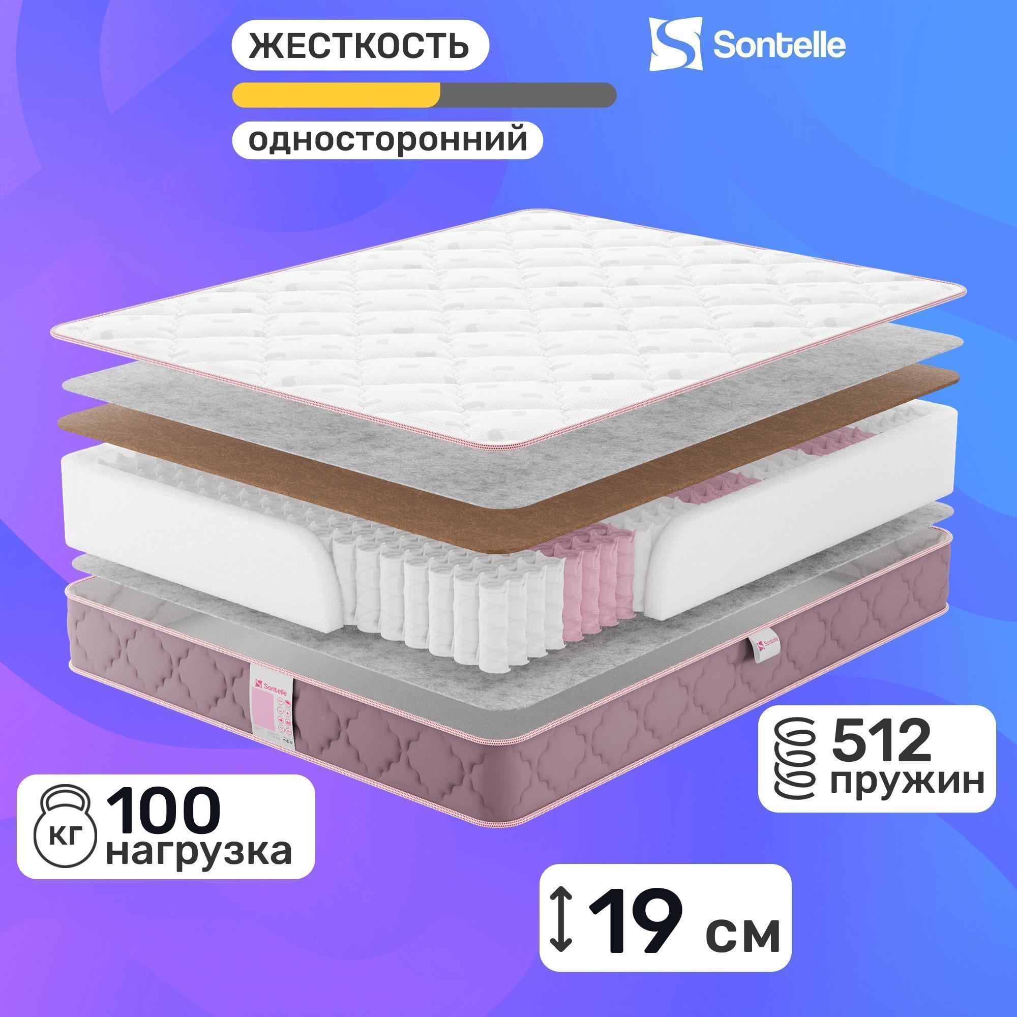 

Матрас с независимыми пружинами Sontelle Simple Spring 80x190, Белый, Simple Spring